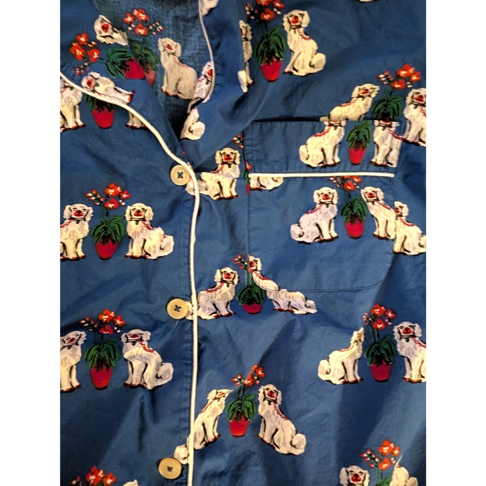 Printfresh Women's Spaniel Dogs Pajama Set Blue Cotton Long‎ Sleeve- Size 2X - Picture 6 of 7